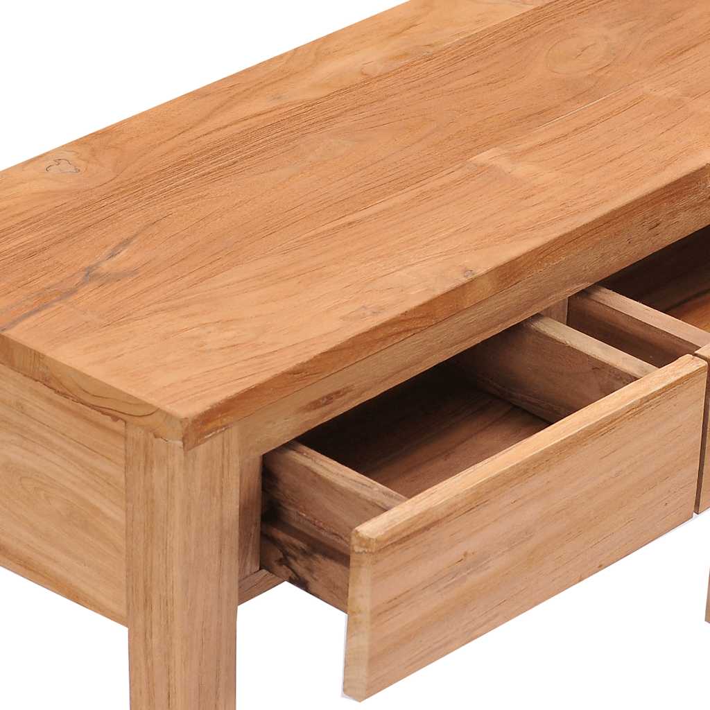 konsolbord 110x35x75 cm massivt teaktræ