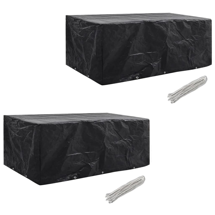 havemøbelovertræk 2 stk. 8-pers. sæt 10 snørehuller 229x113 cm
