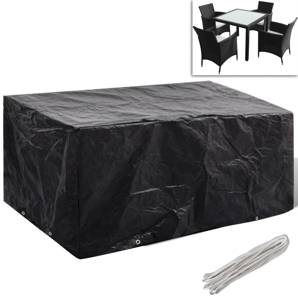 havemøbelovertræk 2 stk. 4-pers. sæt 8 snørehuller 180x140 cm