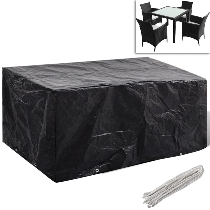 havemøbelovertræk 2 stk. 4-pers. sæt 8 snørehuller 180x140 cm