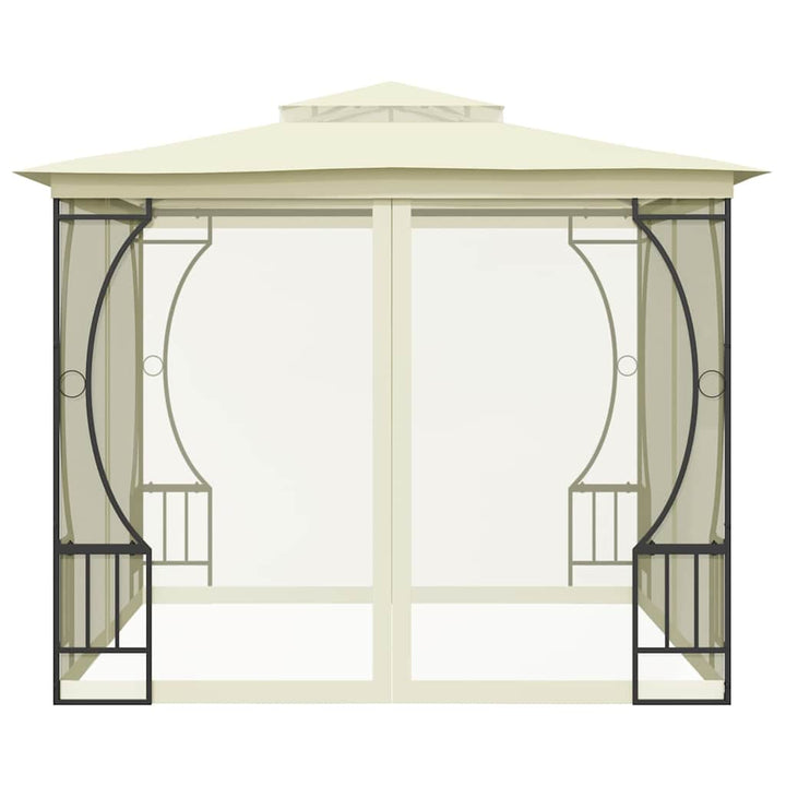 pavillon med net 300x300x265 cm cremefarvet
