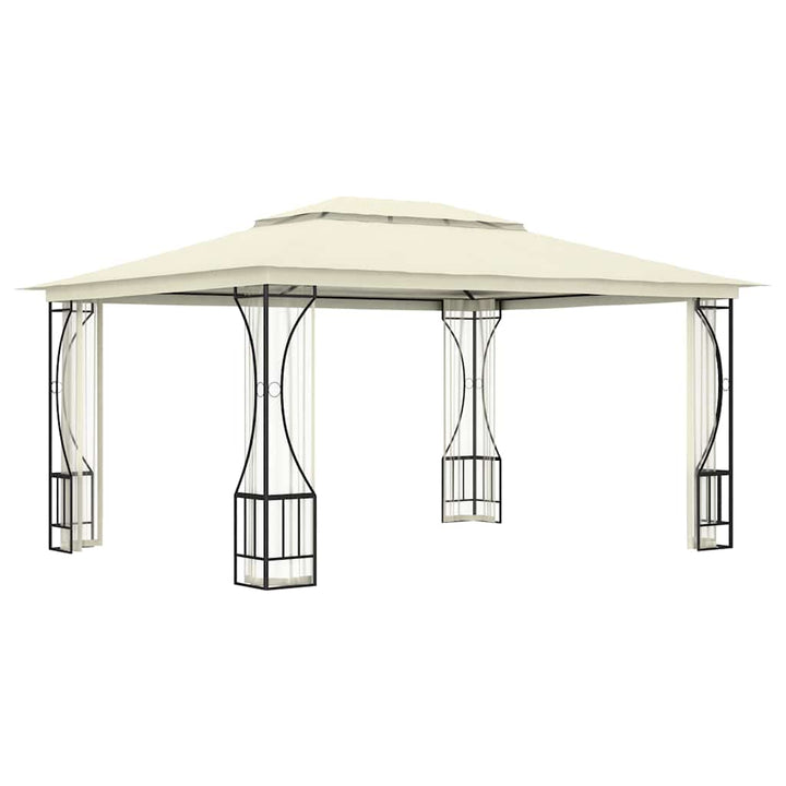 pavillon med net 300x400x265 cm cremefarvet