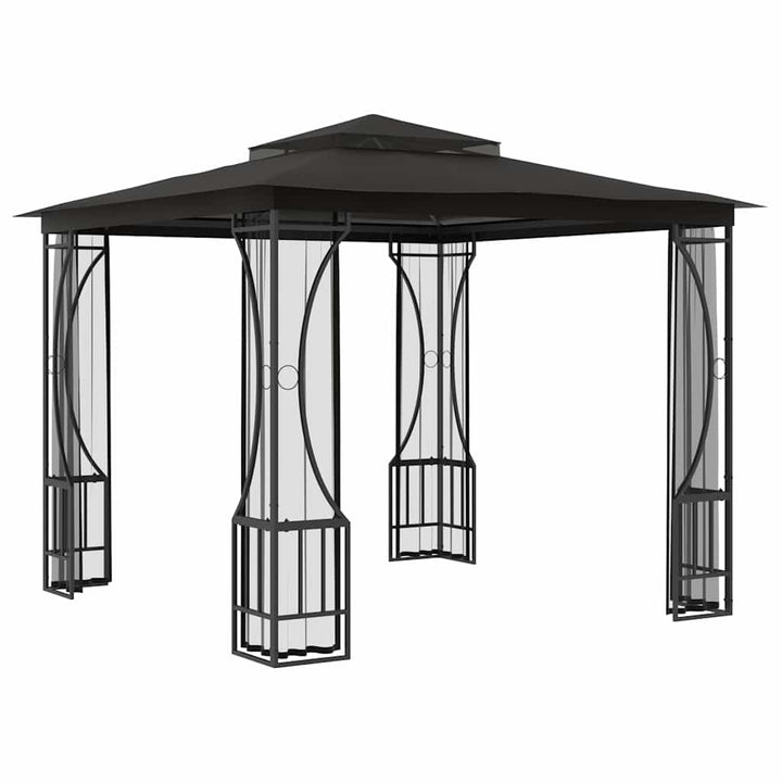 pavillon med net 300x300x265 cm antracitgrå