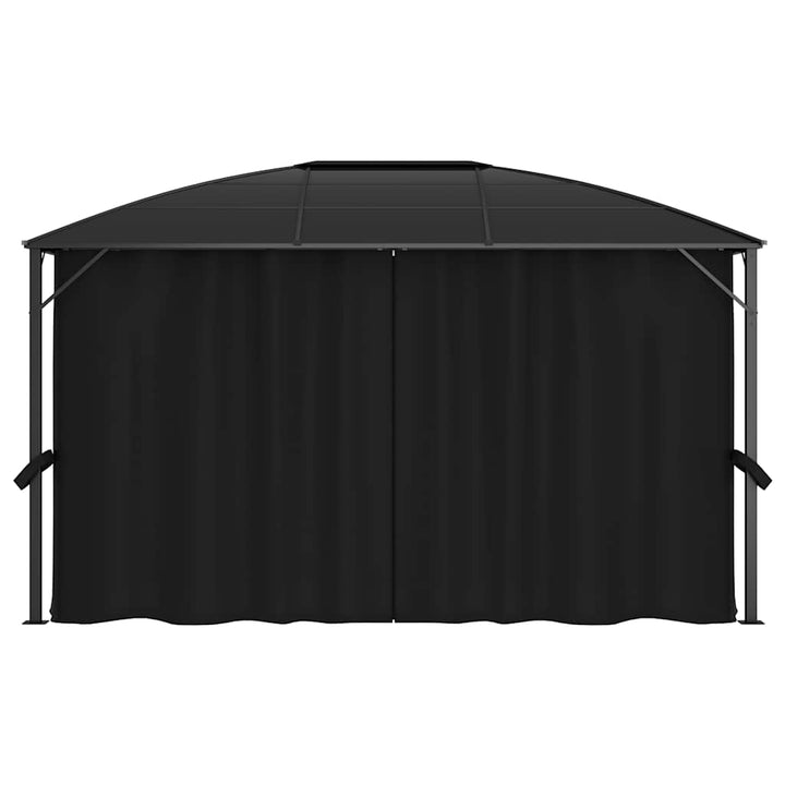 pavillon med gardiner 400x300x265 cm antracitgrå