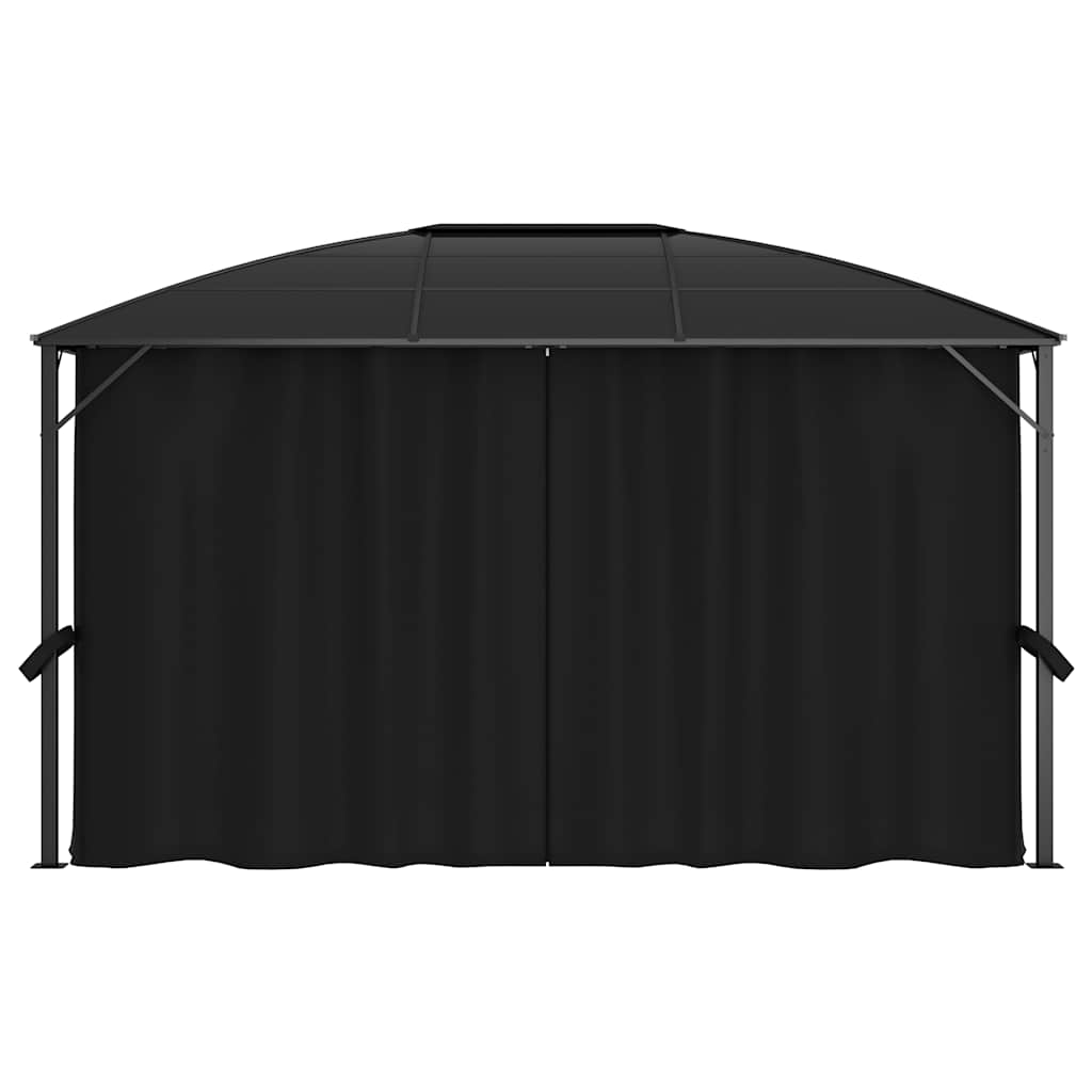 pavillon med gardiner 400x300x265 cm antracitgrå