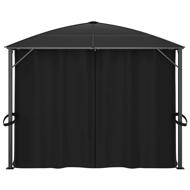 pavillon med gardiner 400x300x265 cm antracitgrå