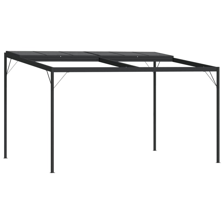 pavillon med tag 4x3x2,5 m aluminium og stål antracitgrå