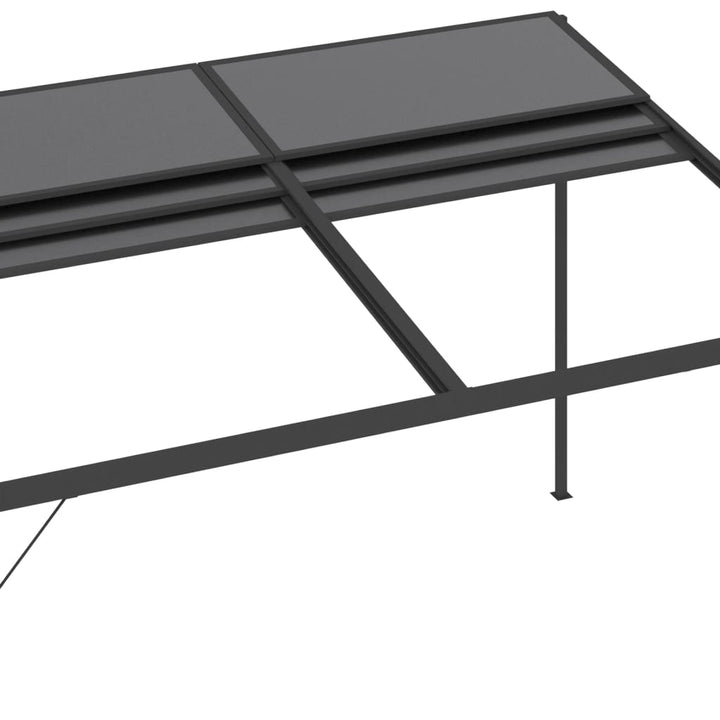 pavillon med tag 4x3x2,5 m aluminium og stål antracitgrå