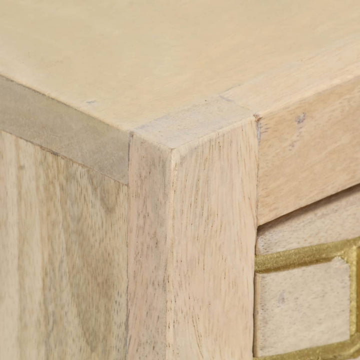 konsolbord 90x30x75 cm massivt mangotræ guldfarvet