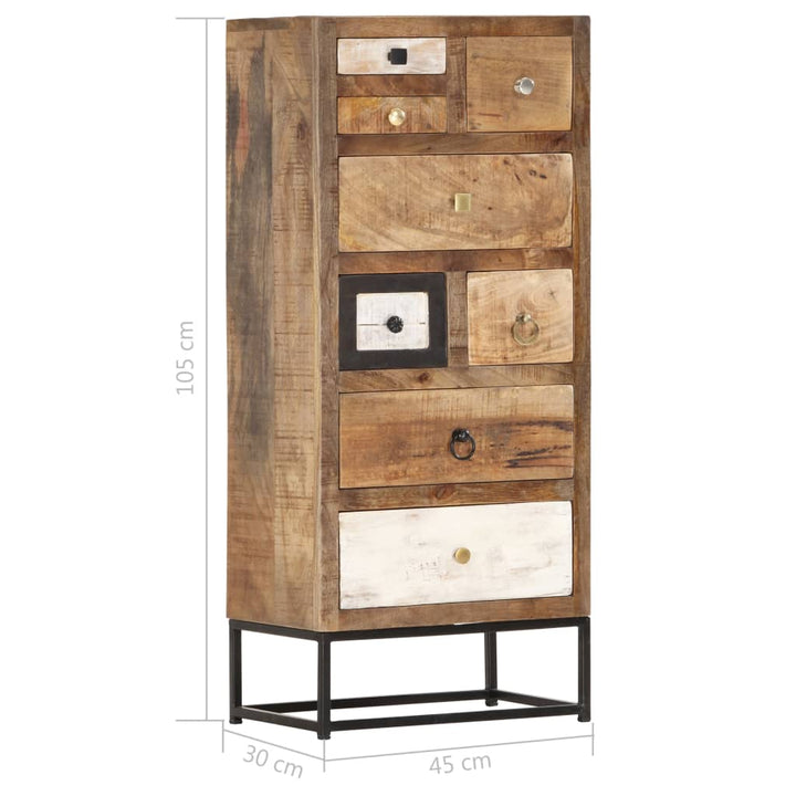 kommode 45x30x105 cm massivt genbrugstræ