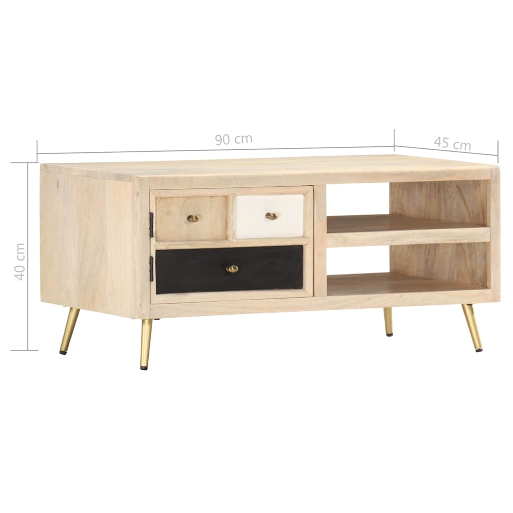 sofabord 90 x 45 x 40 cm massivt mangotræ