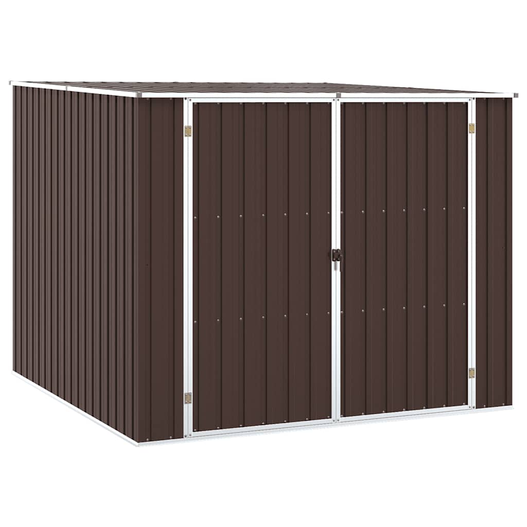 haveskur 195x198x159 cm galvaniseret stål brun