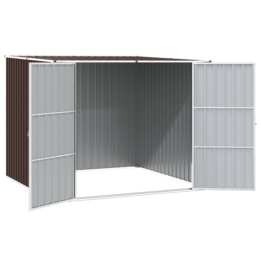 haveskur 195x198x159 cm galvaniseret stål brun