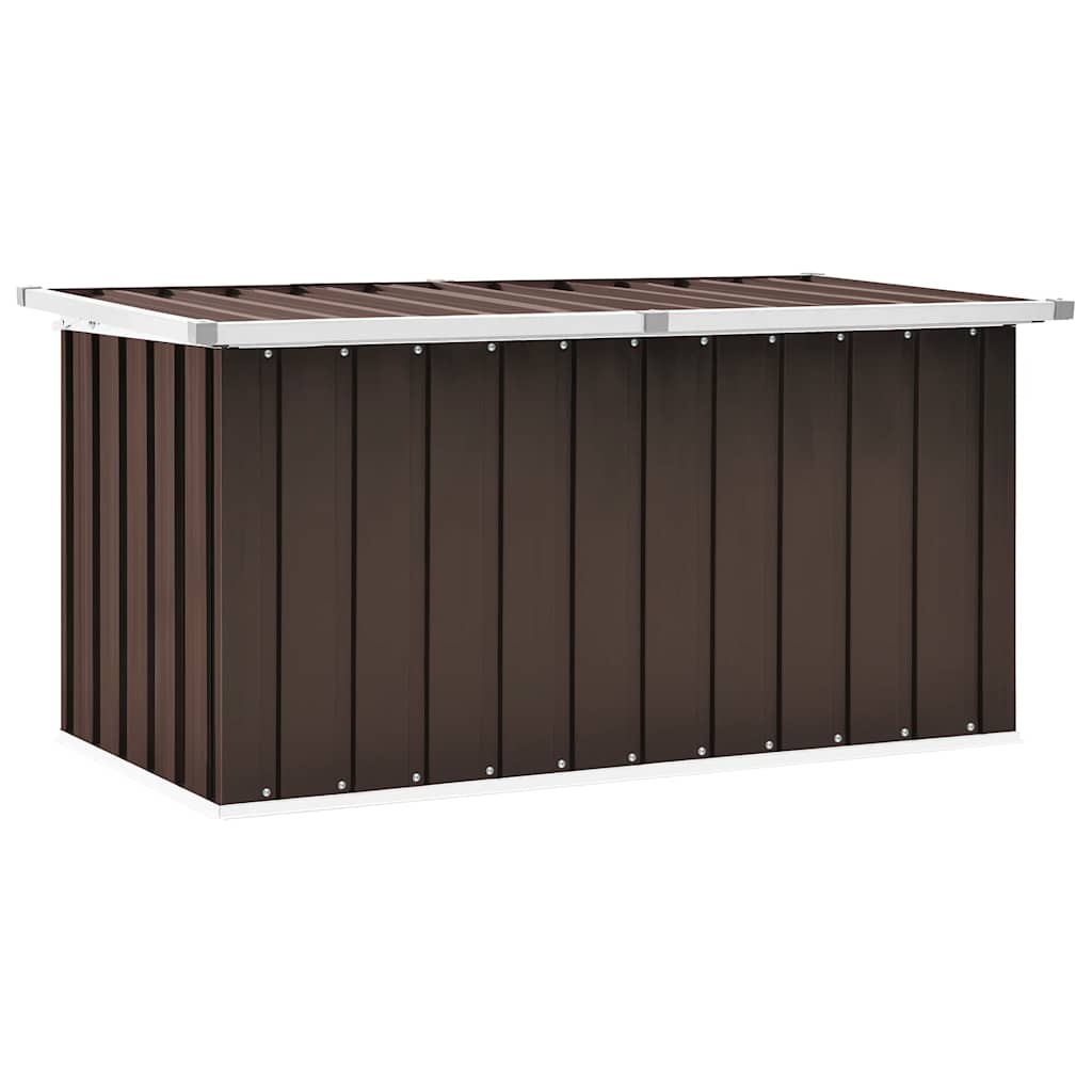 opbevaringskasse til haven brun 129x67x65 cm