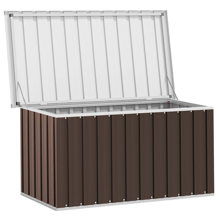 opbevaringskasse til haven brun 129x67x65 cm