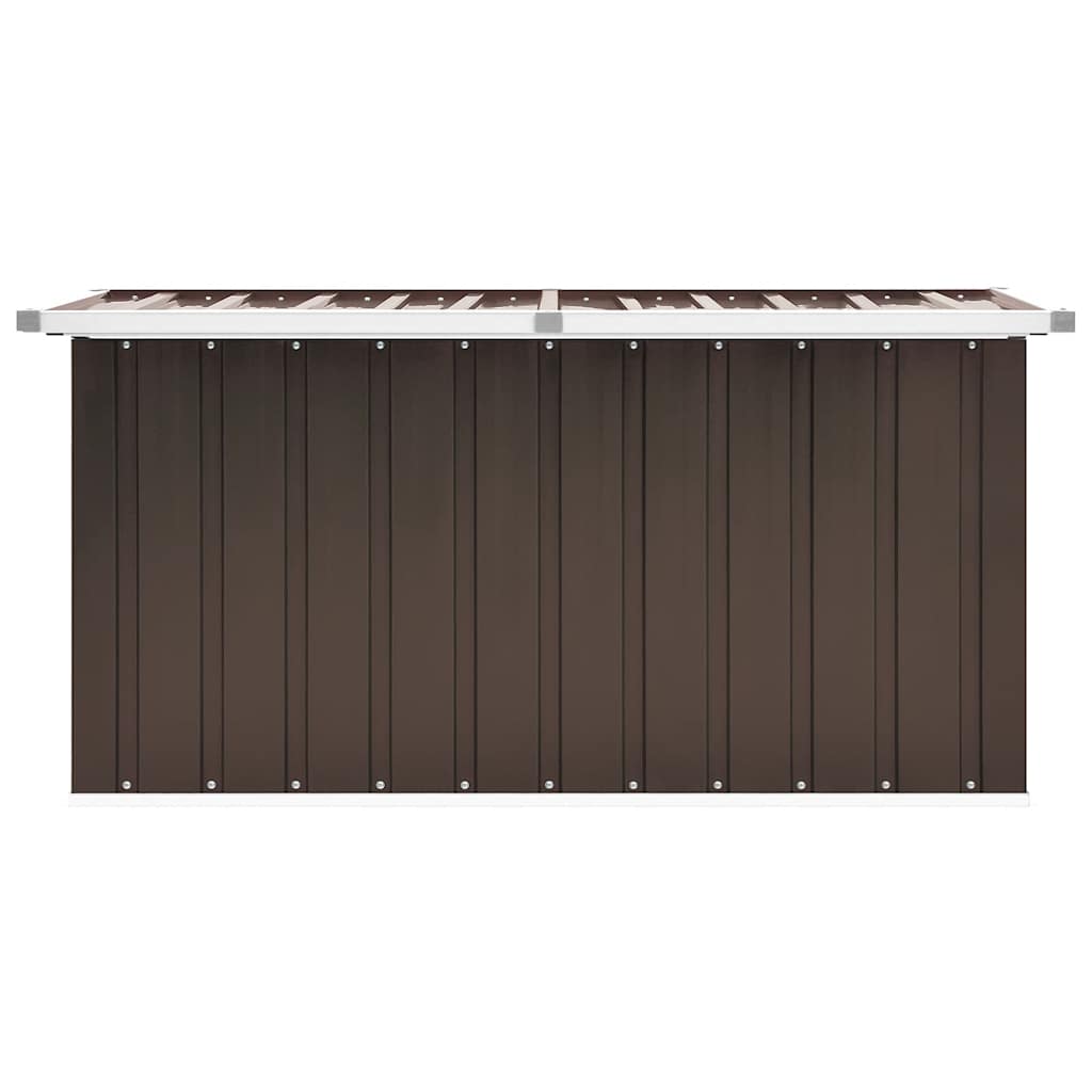 opbevaringskasse til haven brun 129x67x65 cm
