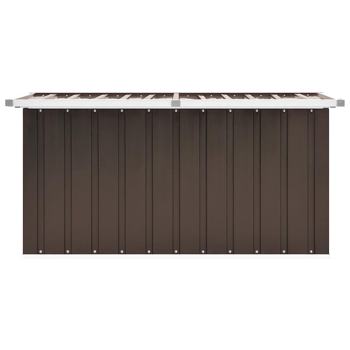 opbevaringskasse til haven brun 129x67x65 cm
