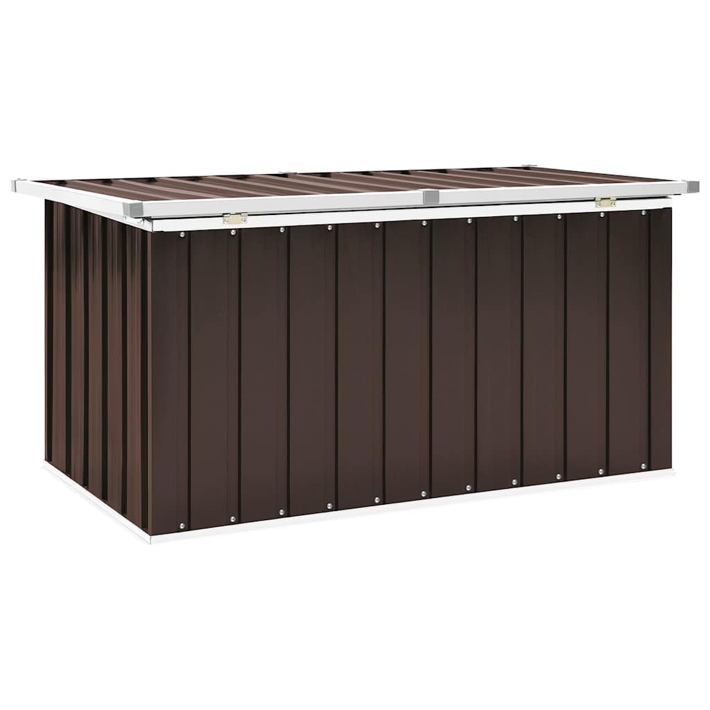 opbevaringskasse til haven brun 129x67x65 cm
