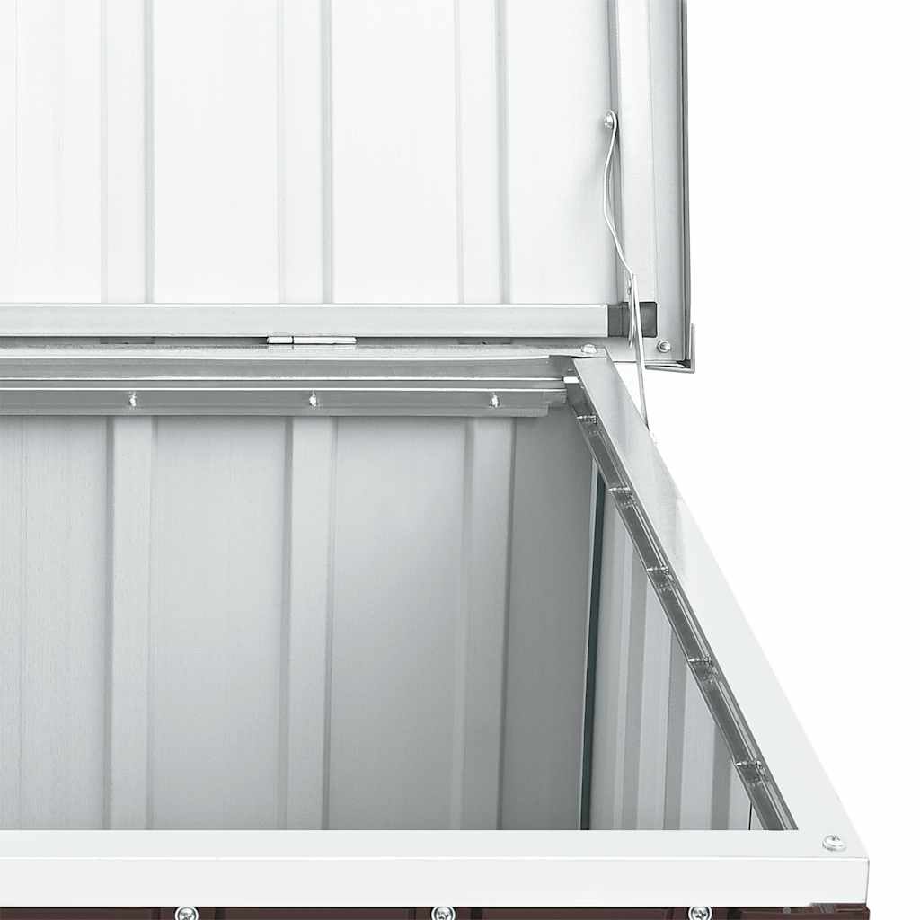 opbevaringskasse til haven brun 129x67x65 cm