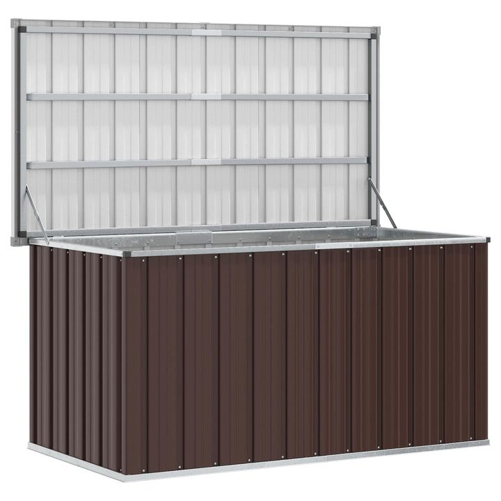 opbevaringskasse til haven brun 129x67x65 cm