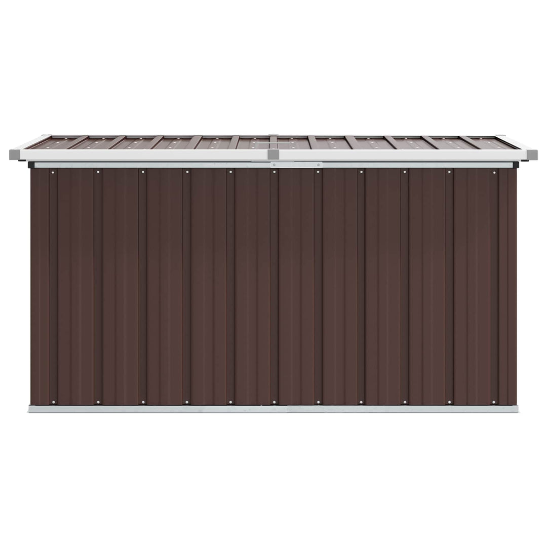 opbevaringskasse til haven brun 129x67x65 cm