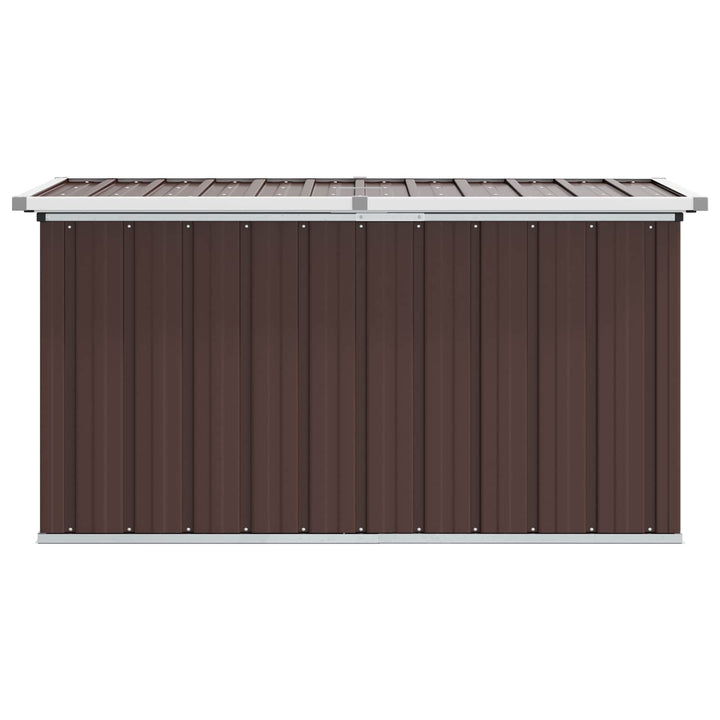 opbevaringskasse til haven brun 129x67x65 cm
