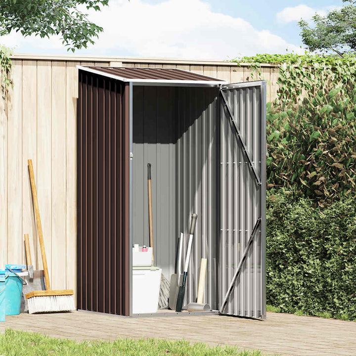 haveskur 87x98x159 cm galvaniseret stål brun