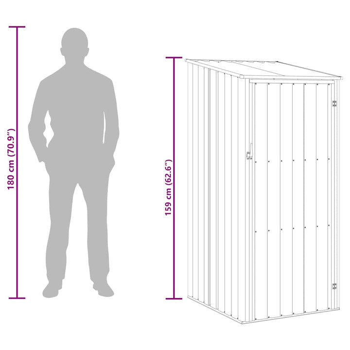 haveskur 87x98x159 cm galvaniseret stål brun