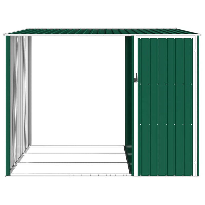 brændeskur 245x98x159 cm galvaniseret stål grøn