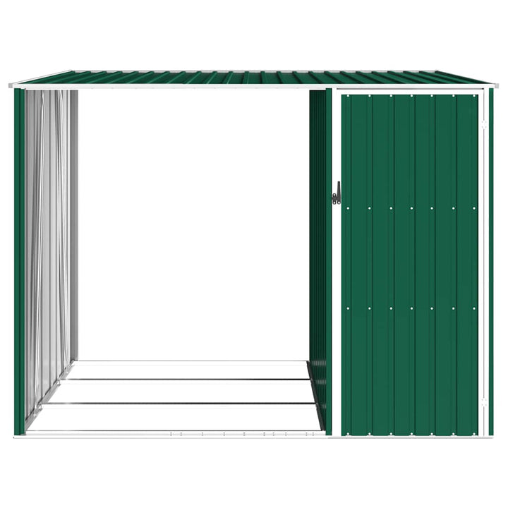 brændeskur 245x98x159 cm galvaniseret stål grøn