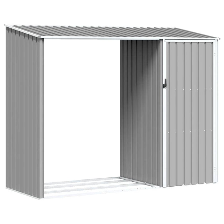 brændeskur 245x98x159 cm galvaniseret stål grå