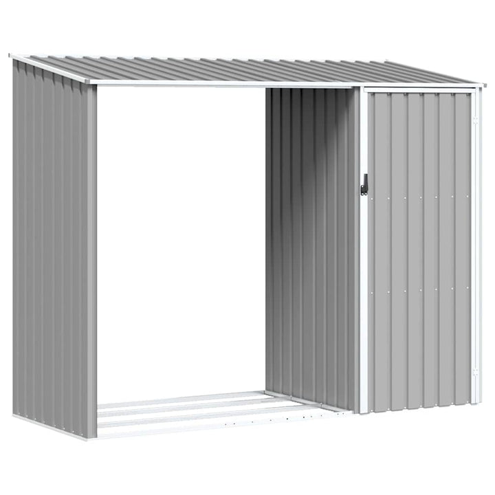 brændeskur 245x98x159 cm galvaniseret stål grå