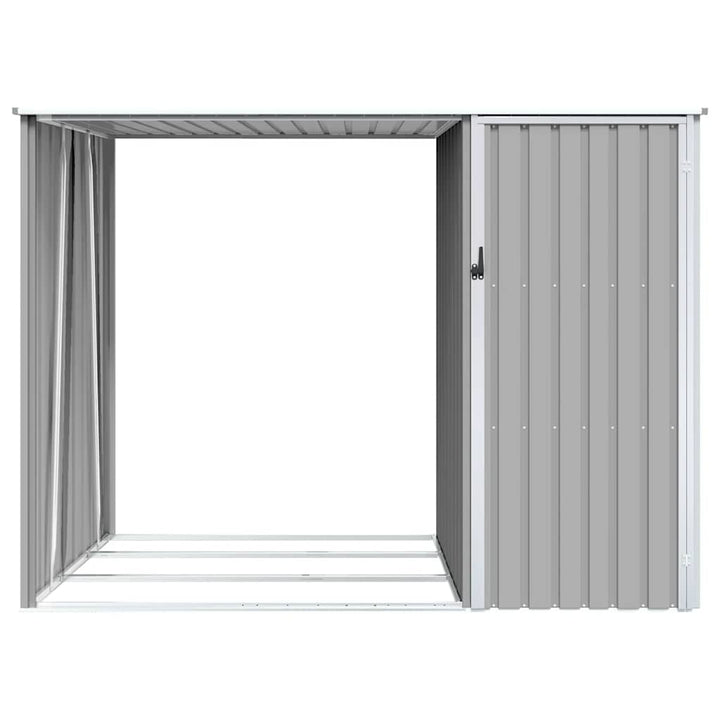 brændeskur 245x98x159 cm galvaniseret stål grå