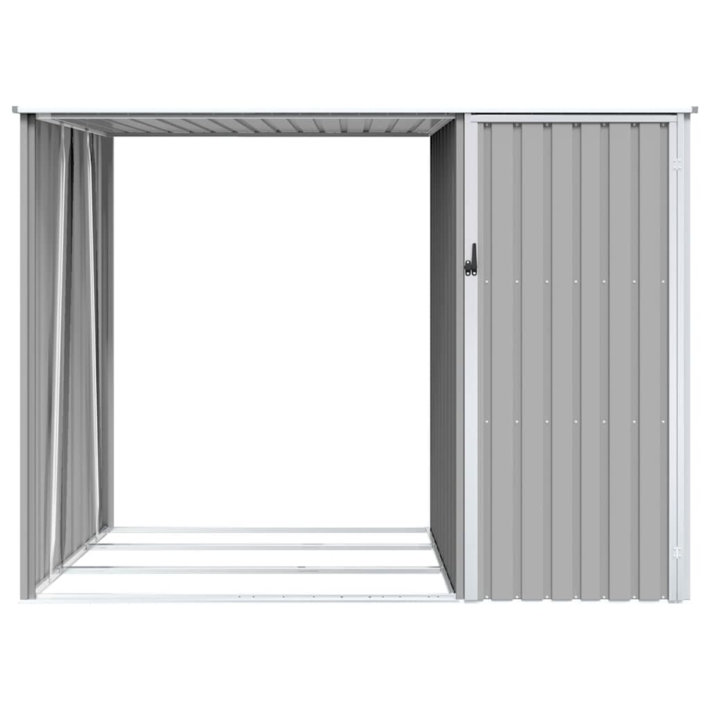 brændeskur 245x98x159 cm galvaniseret stål grå