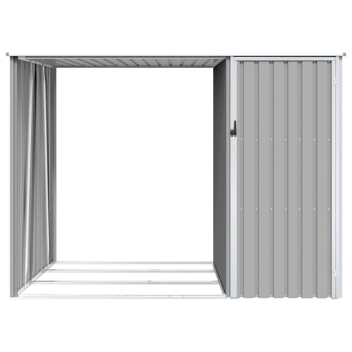 brændeskur 245x98x159 cm galvaniseret stål grå