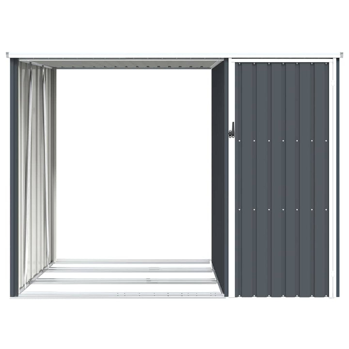 brændeskur 245x98x159 cm galvaniseret stål antracitgrå