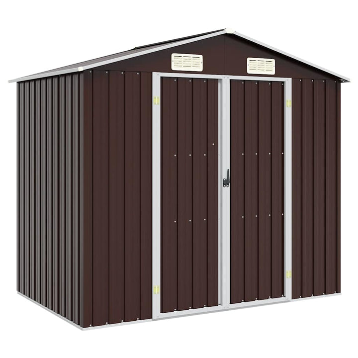 haveskur 205x129x183 cm galvaniseret stål brun