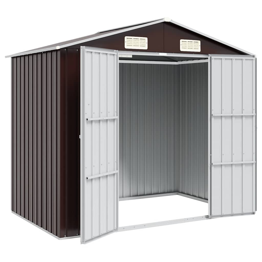 haveskur 205x129x183 cm galvaniseret stål brun