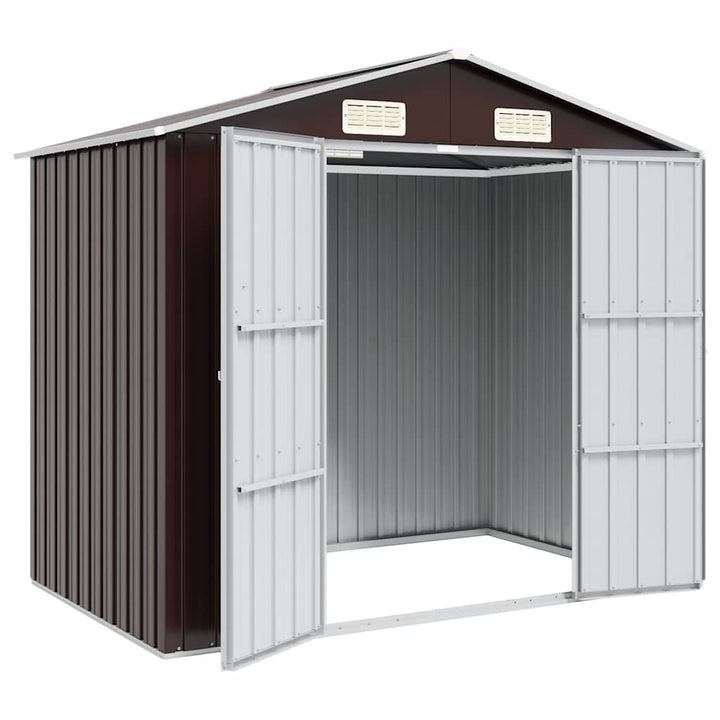 haveskur 205x129x183 cm galvaniseret stål brun