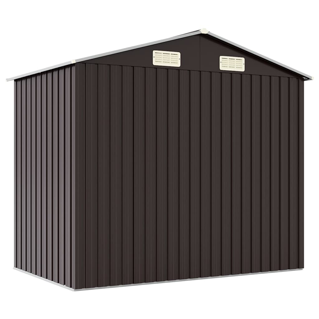 haveskur 205x129x183 cm galvaniseret stål brun