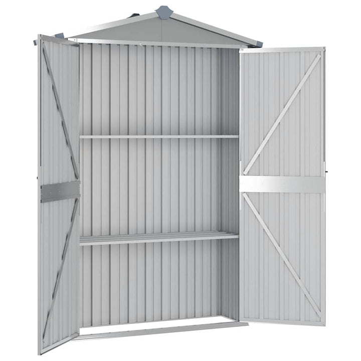 haveskur 116x45x175 cm galvaniseret stål grå