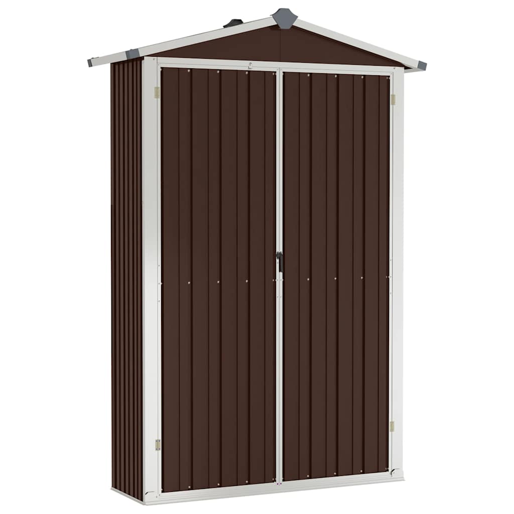 haveskur 116x45x175 cm galvaniseret stål brun
