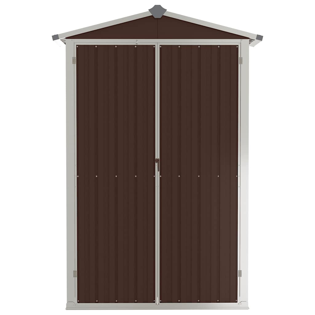 haveskur 116x45x175 cm galvaniseret stål brun