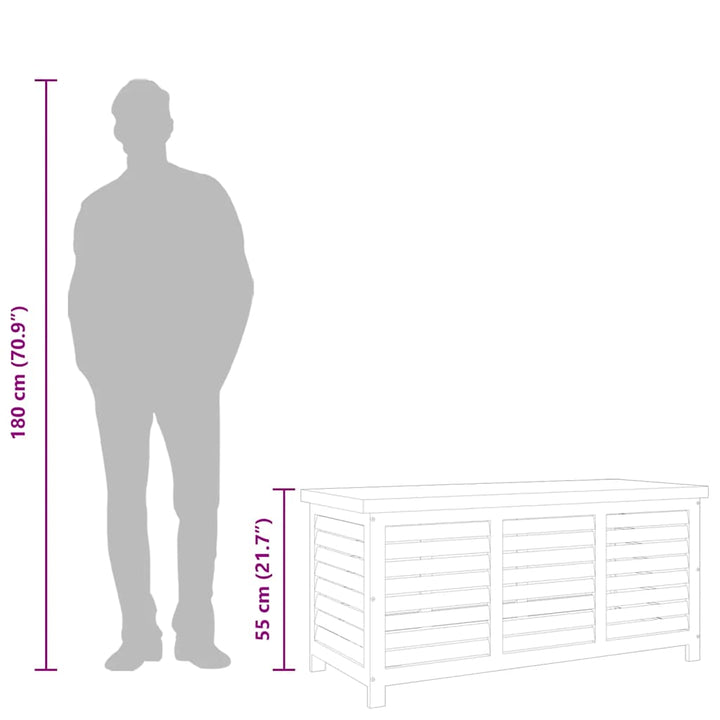 opbevaringskasse til haven 117x50x55 cm massivt eukalyptustræ