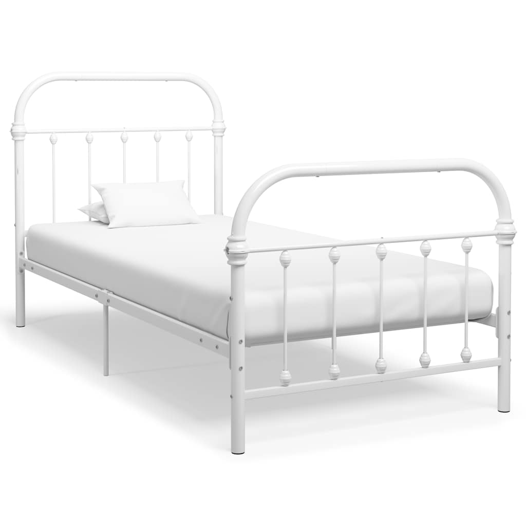 sengestel 90 x 200 cm metal hvid