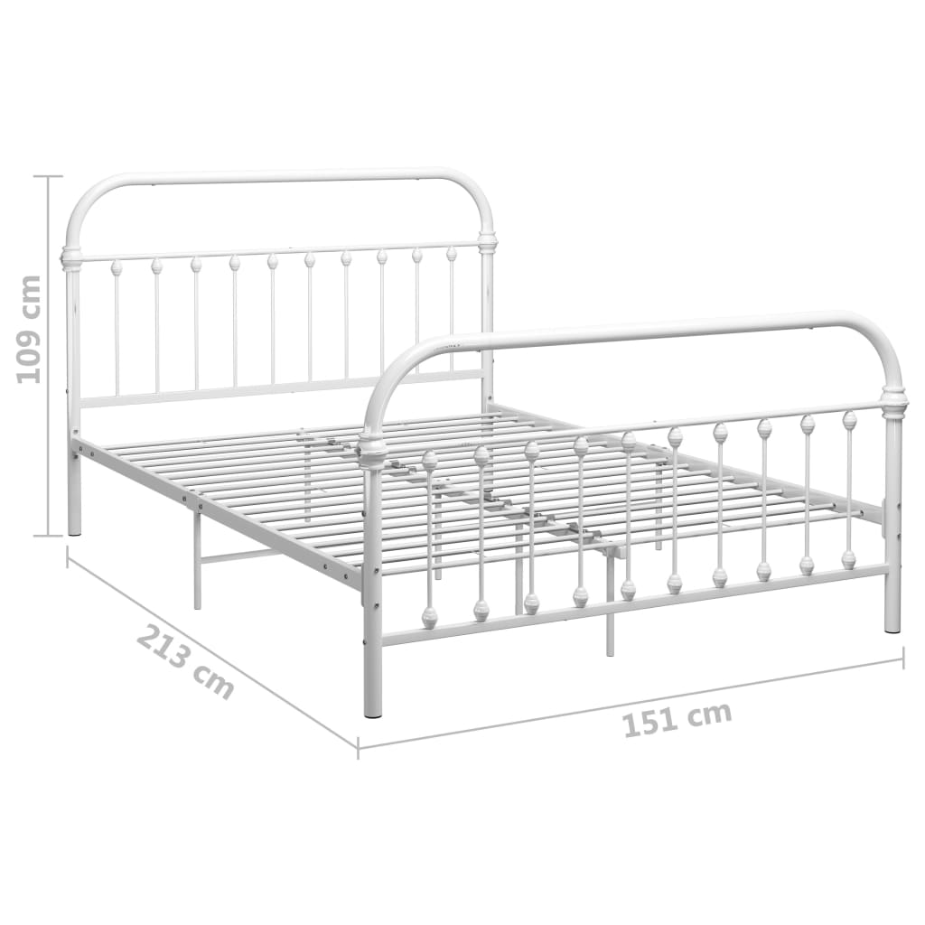 sengestel 140x200 cm metal hvid