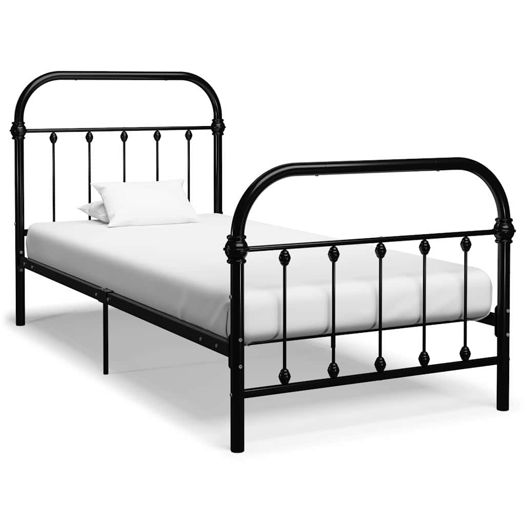 sengestel 90x200 cm metal sort
