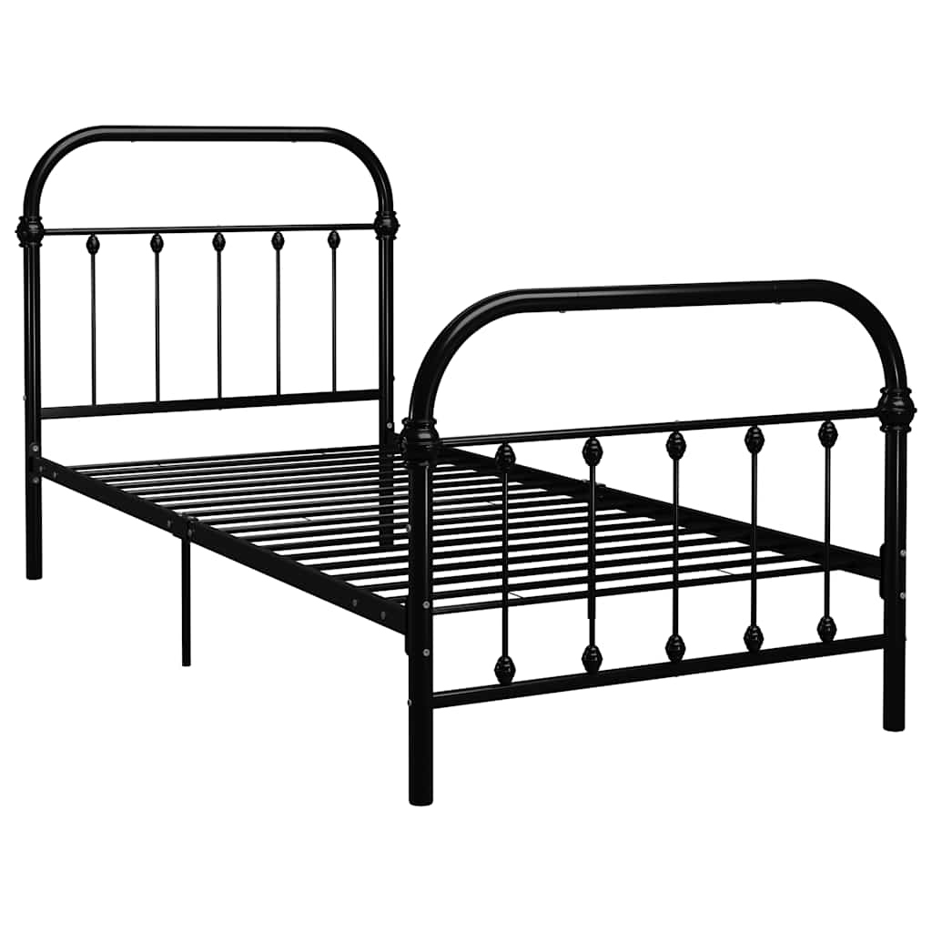 sengestel 90x200 cm metal sort