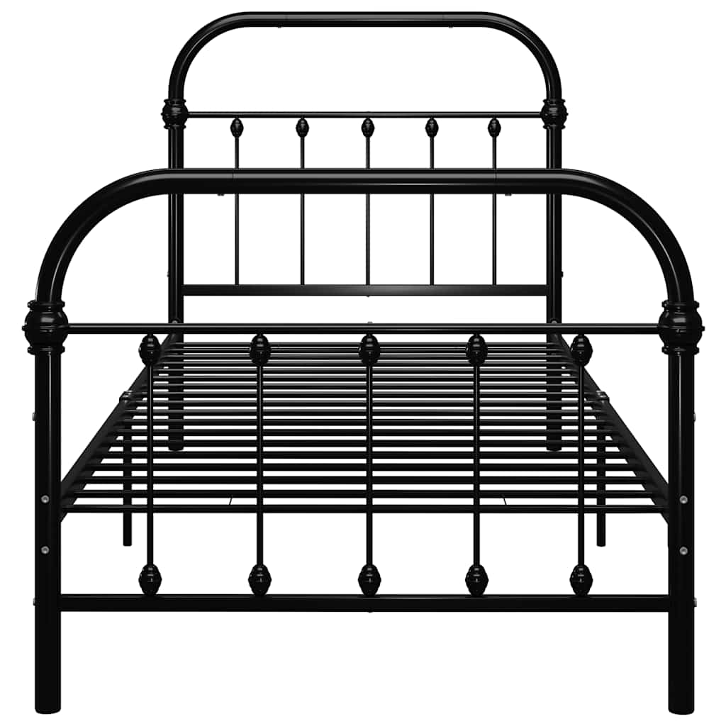 sengestel 90x200 cm metal sort