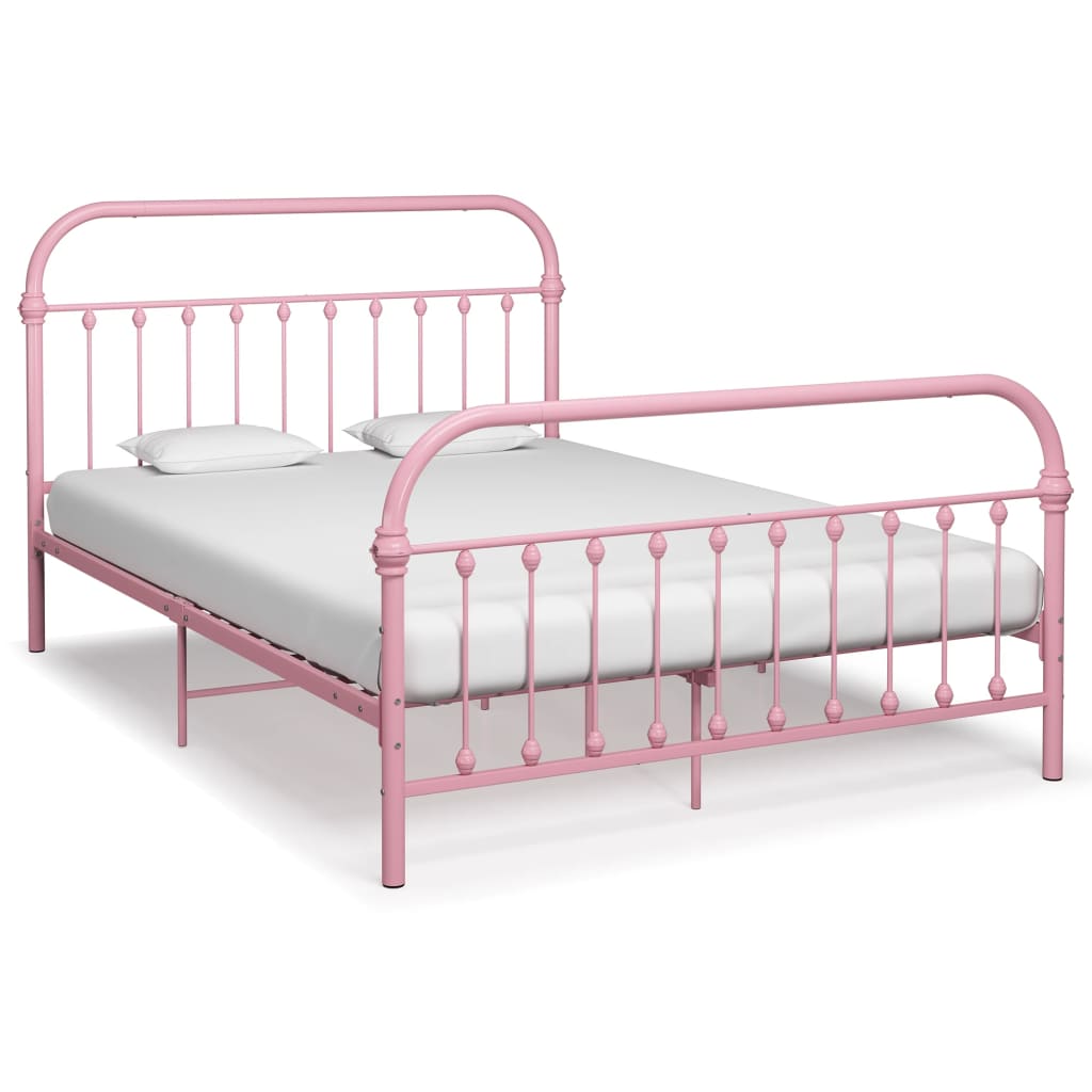 sengestel 140x200 cm metal pink